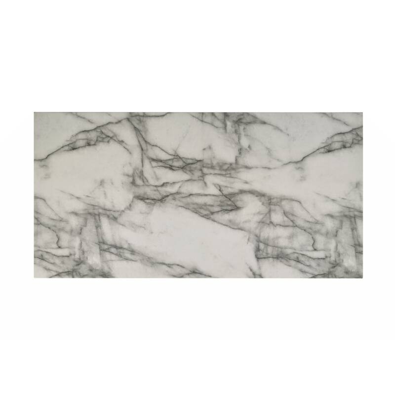 Matilda 47" White Coffee Table with White Faux Marble Top