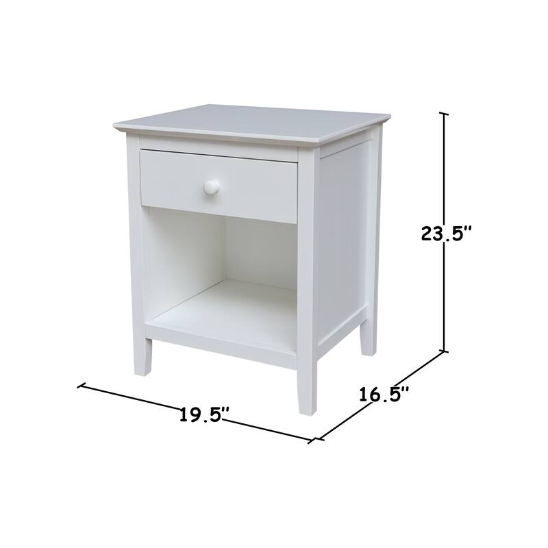 International Concepts Solid Wood Nightstand with One Drawer