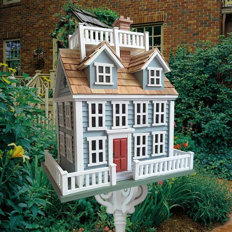 Home Bazaar 16" x 11" x 16" Nantucket Colonial Birdhouse light blue - 16"x16"x11"