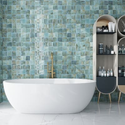 Apollo tile 4" x 4" Antiek Glossy Blue Ceramic Tile (6.46 sq ft/case) - 60 Pack