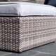 preview thumbnail 9 of 8, Corvus Sevilla 8-piece Grey Wicker Sofa Fire Pit Set with Blue Pillows
