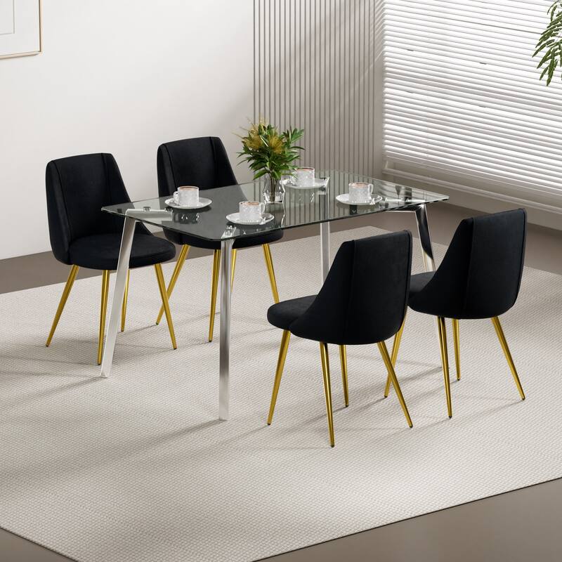dressing chair student desk chair gold metal legs(set of 4)