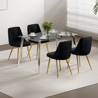 dressing chair student desk chair gold metal legs(set of 4)