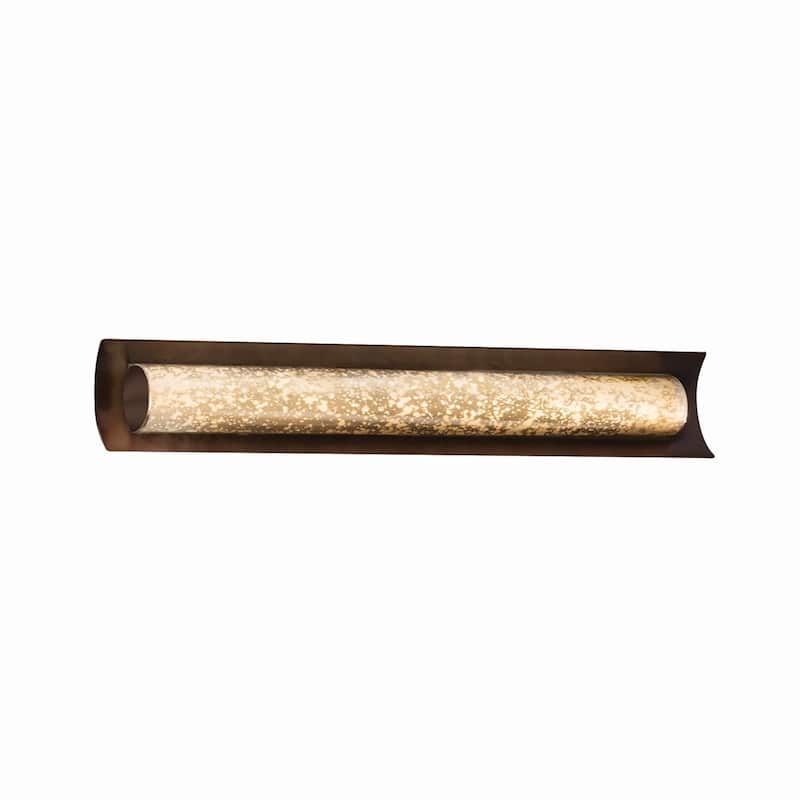Justice Design Fusion Lineate 30-inch Dark Bronze ADA LED Wall/ Bath Bar, Mercury Shade - Dark Bronze, Mercury Glass