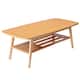 Gala 47 Inch Modern Wood Coffee Table with Open Bottom Shelf, Natural Brown - Brown - Wood