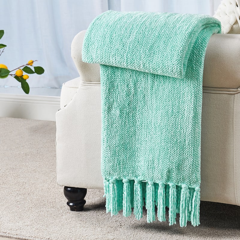 Crystal Chenille Knitted Throw