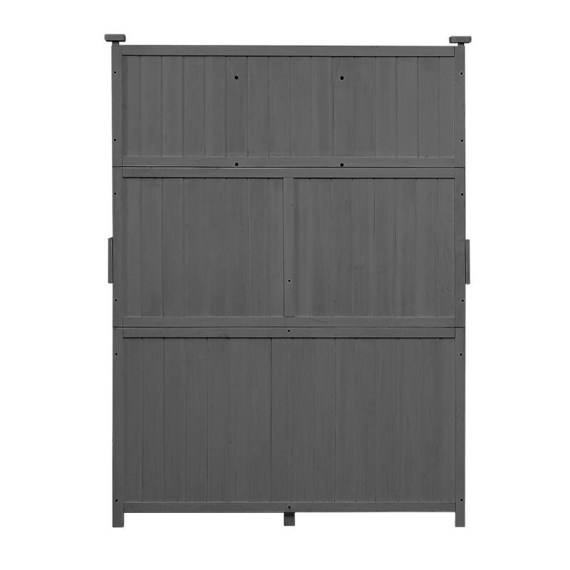 65-inch Garden Potting Bench - Fir Wood Workstation with Storage Shelf, Drawer