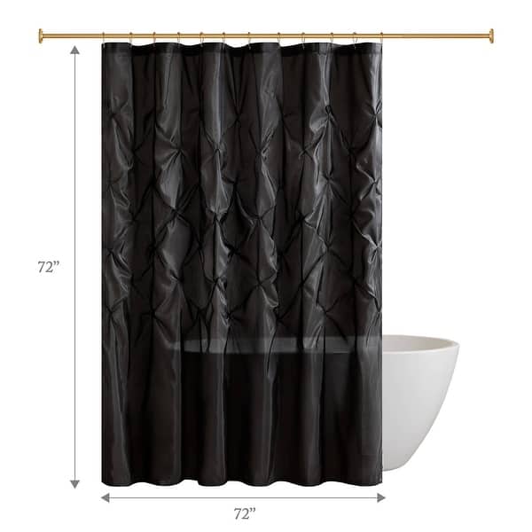 dimension image slide 2 of 5, Madison Park Laurel Tufted Semi-Sheer Shower Curtain