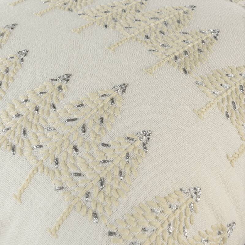 Rizzy Home Embroidered Tree Holiday Throw Pillow