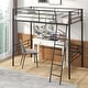 preview thumbnail 2 of 4, Twin Metal Loft Bed Frame w/ Ladder Loft Bed & Safety Guardrails