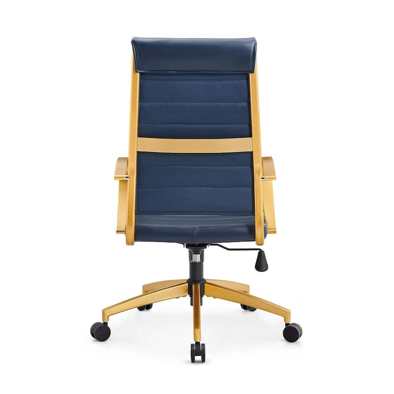 LUXMOD® Office Chair Faux Leather Silver Frame Adjustable and Swivel