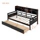 preview thumbnail 8 of 11, Twin size Daybed, Wood Slat Support, with Bedside Shelves and 2 Drawers for Kids Teens Adults Storage Bed Frame, Espresso