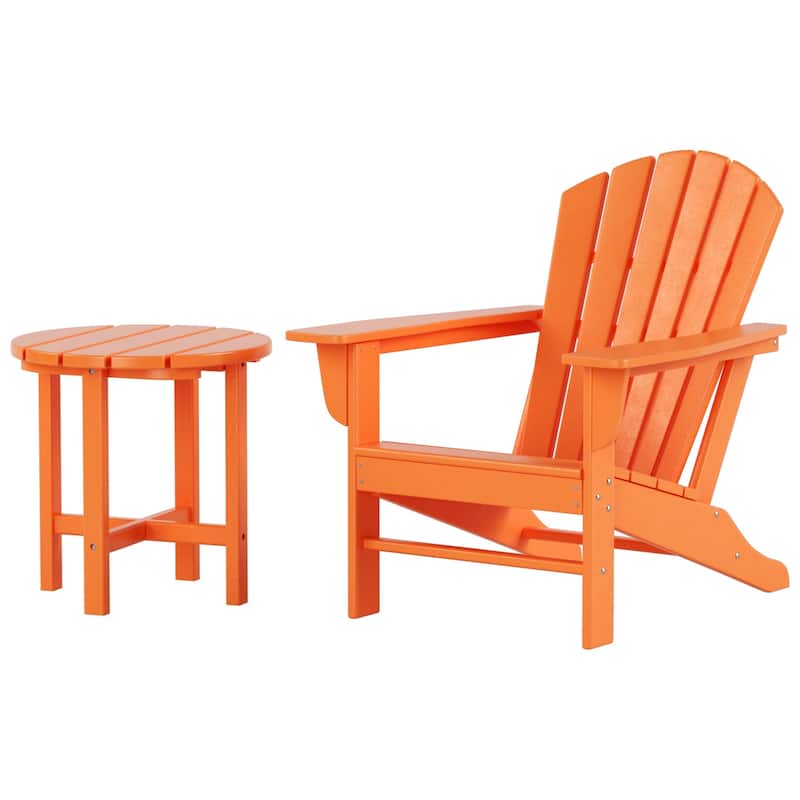 Altura Outdoor Eco-Friendly All Weather Adirondack Chair with Side Table (2-Piece Set)