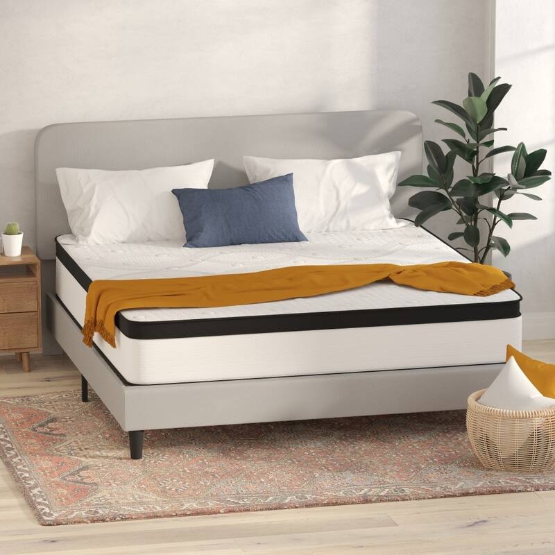12" Hybrid Firm Pocket Spring Mattress in a Box - White