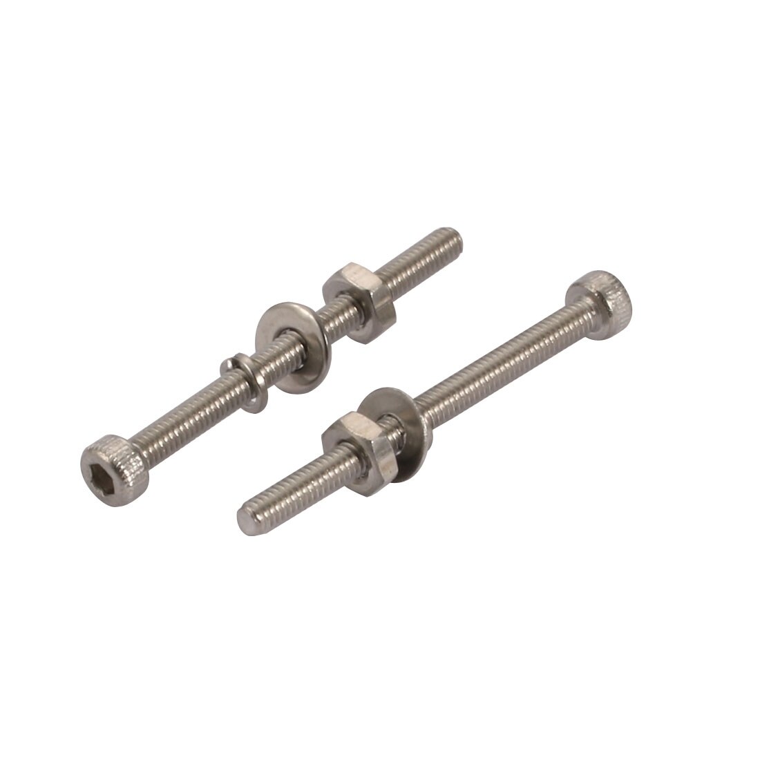 20Pcs M3x60mm 304 Stainless Steel Knurled Hex Socket Head Bolt Nut Set w Washer