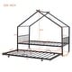 preview thumbnail 24 of 29, Twin Size Metal House Bed with Twin Size Trundle