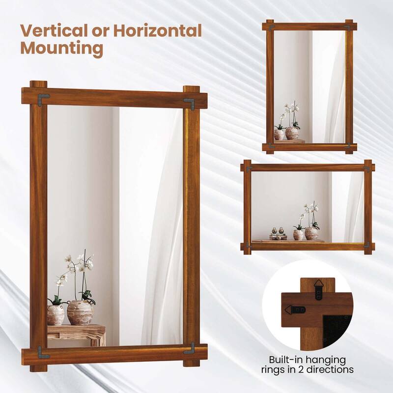 Costway 30 x 20/35 x 24/40 x 28.5 Inch Shatterproof Wall Mirror with