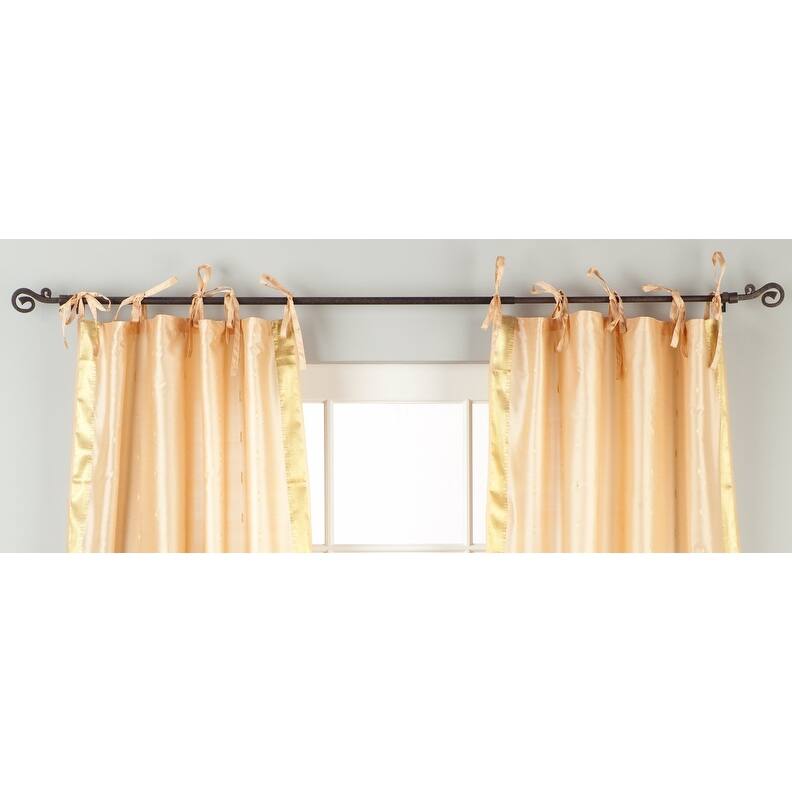 Misty Rose Tie Top Sheer Sari Curtain / Drape / Panel - Pair - Bed Bath ...