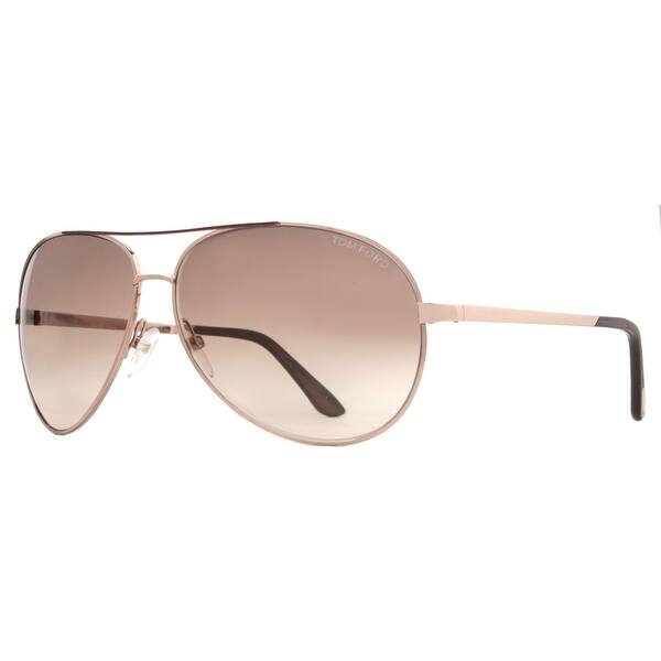 Tom Ford Charles Tf 35 772 Rose Gold Brown Gradient Aviator Sunglasses Rose Gold 62mm 12mm 130mm Overstock 14050872