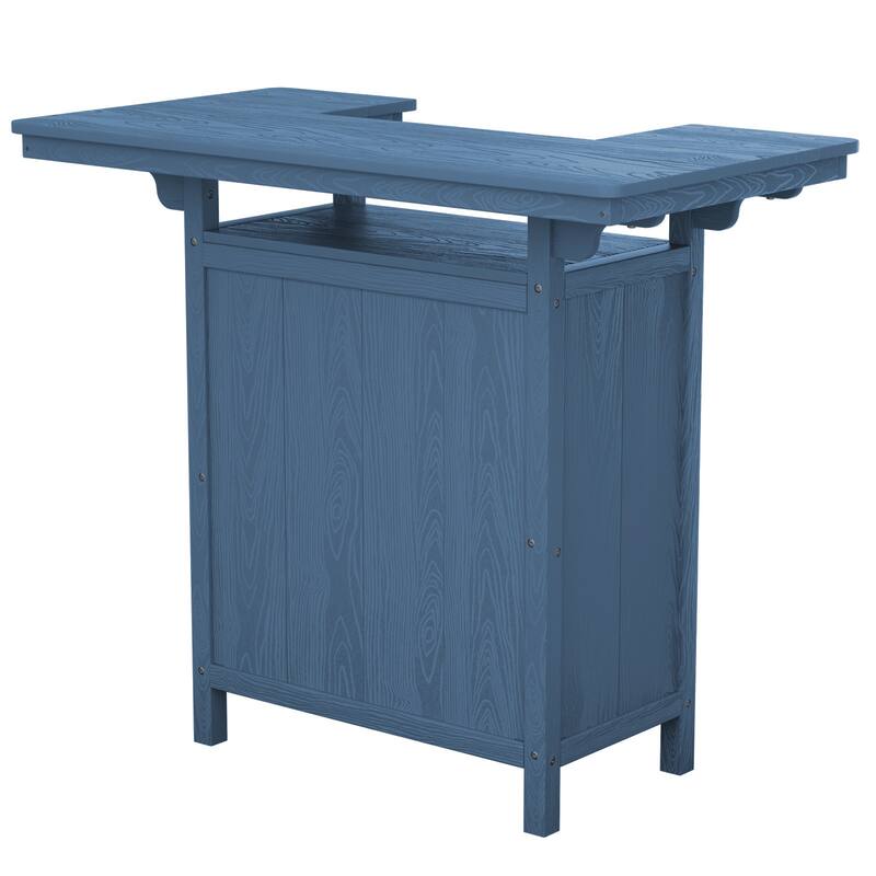 HDPE Indoor/Outdoor Bar Table with Storage Shelves