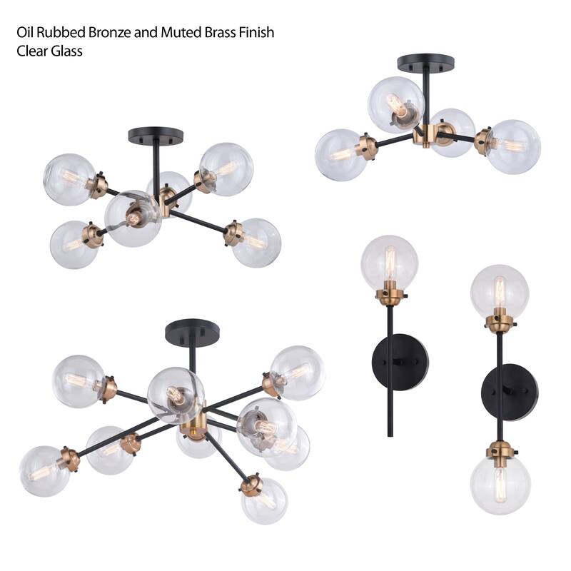 Orbit Sputnik Bronze Industrial Semi-flush Ceiling Light Fixture