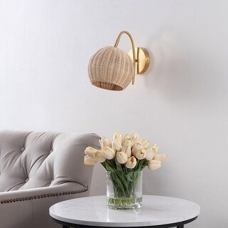 SAFAVIEH Lighting Nahum 8.5" Wall Sconce (Set of 2) - 11.5" x 8.5" x 11"-W/D/H