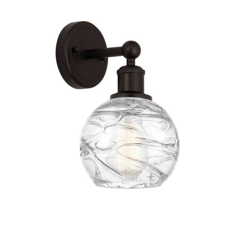 Innovations Lighting 616-1W-11-6 Athens Sconce Athens 11" Tall Wall - Oil Rubbed Bronze / Clear Deco Swirl