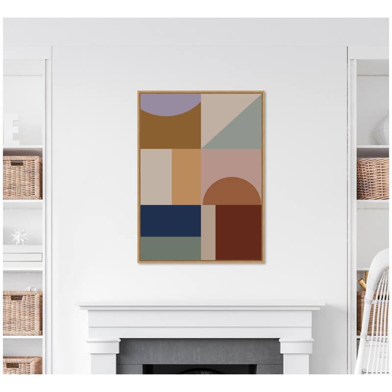 Kate and Laurel Modern Bohemian Pattern 2 by The Creative Bunch Studio Framed Canvas Wall Art Print