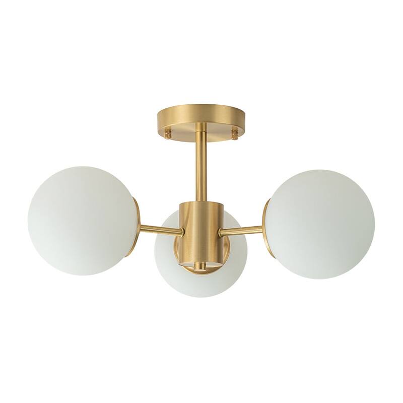 Contemporary 3-Light Frosted Glass Globe Sputnik Ceiling Light - 19in