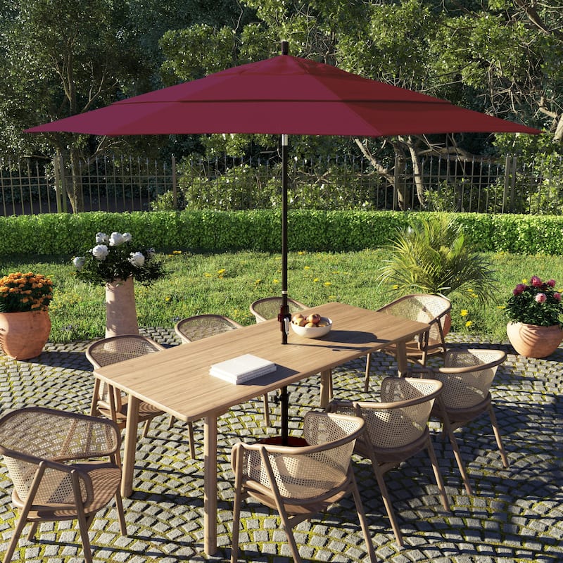 California Umbrella 11' Sun Master Patio Umbrella Bronze Aluminum Pole Fiberglass Ribs Crank Lift Collar Tilt Pacifica Capri