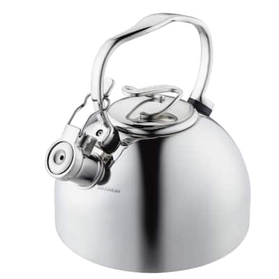 Circulon Stainless Steel Whistling Teakettle With Flip-Up Spout, 2.3-Quart, Silver