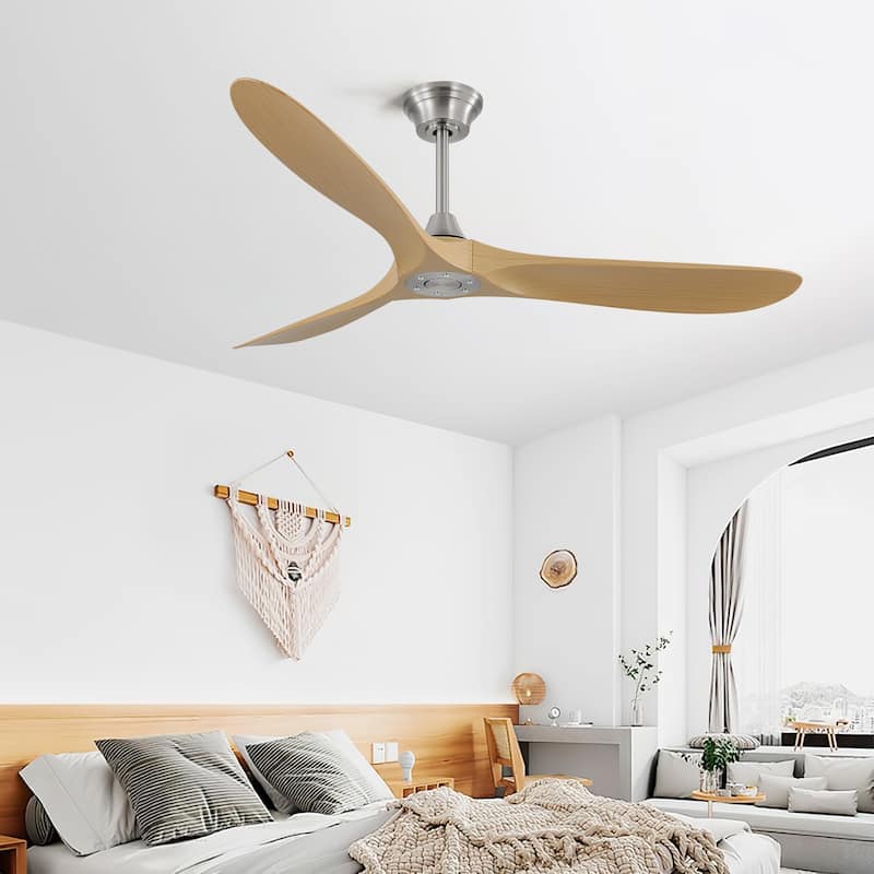 60" Smart Nickel ABS Ceiling Fan without Light, App/Remote Control