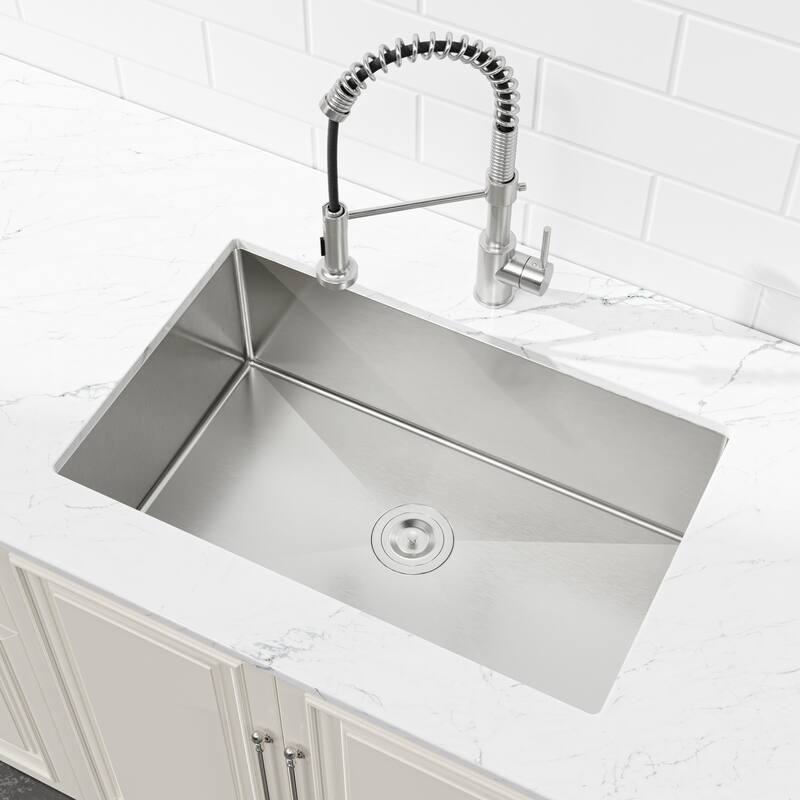 Kitchen Sink Drop In Single Bowl with US Standard Drain and Hook