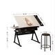 preview thumbnail 26 of 34, Adjustable Drawing Drafting Table Desk with 2 Drawers and Stool