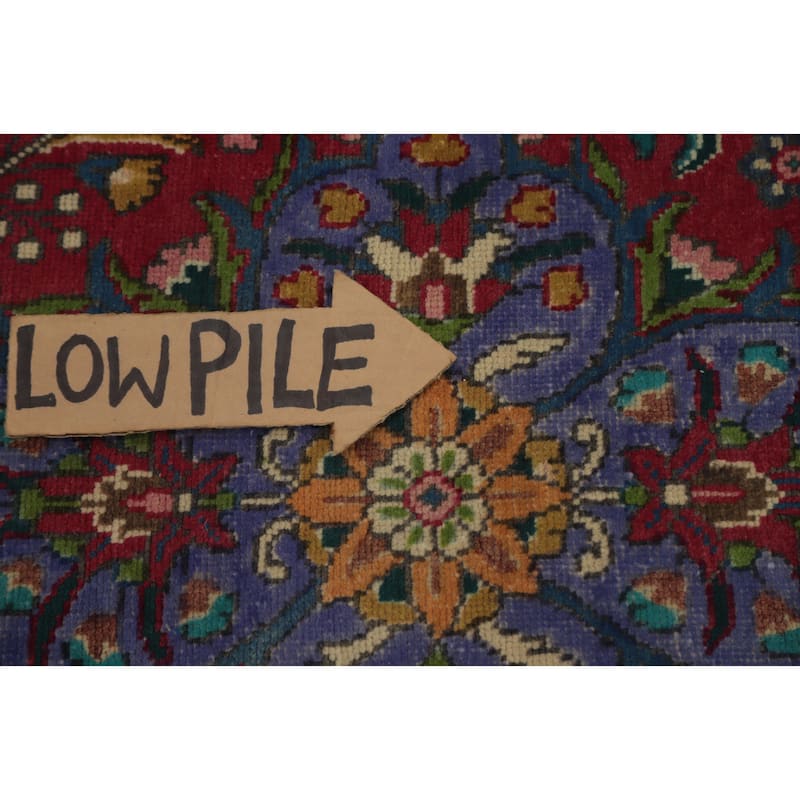 Hand Knotted Oriental 100% Wool Carpet Traditional Floral Red Tabriz Runner Rug - 11' 1'' X 3' 1''