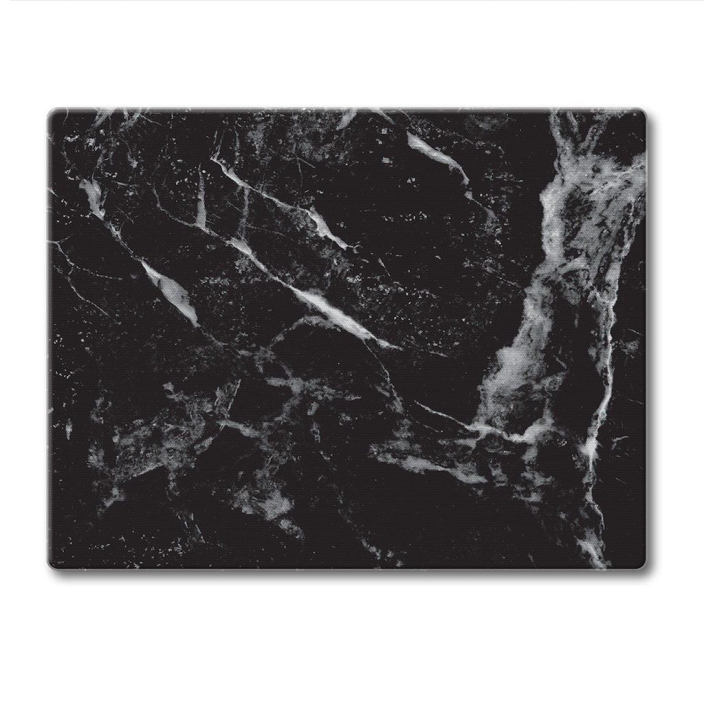Counterart Glass Cutting Board Counter Saver 10" x 8" - Black Marble - 10x8x.074