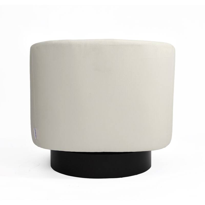 Velvet Low-Back Barrel Chair 360° Swivel Accent Armchair