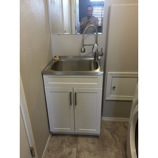 Wyndenhall Hartland 24 Inch Laundry Cabinet With Faucet