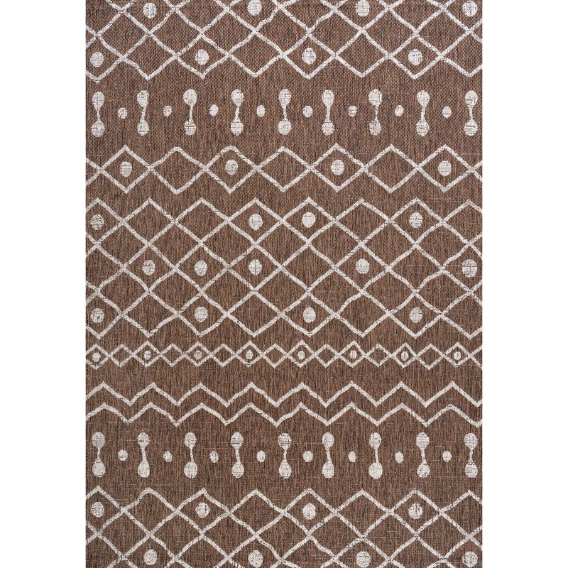 JONATHAN Y Tokay Tribal Bohemian Indoor/Outdoor Area Rug - 5 X 8 - Brown/Beige