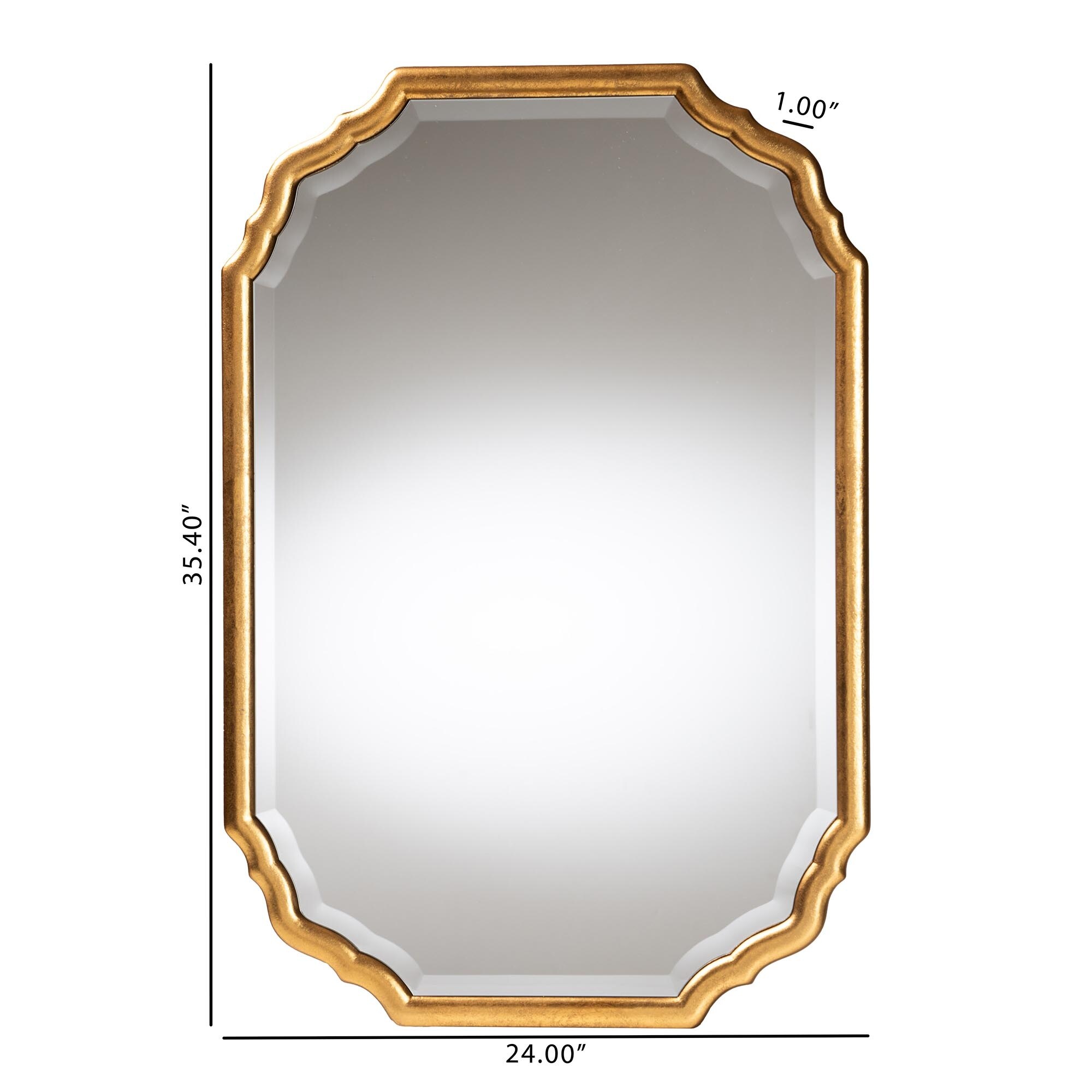 Pacino Antique Goldleaf Accent Wall Mirror - Antique Gold - On