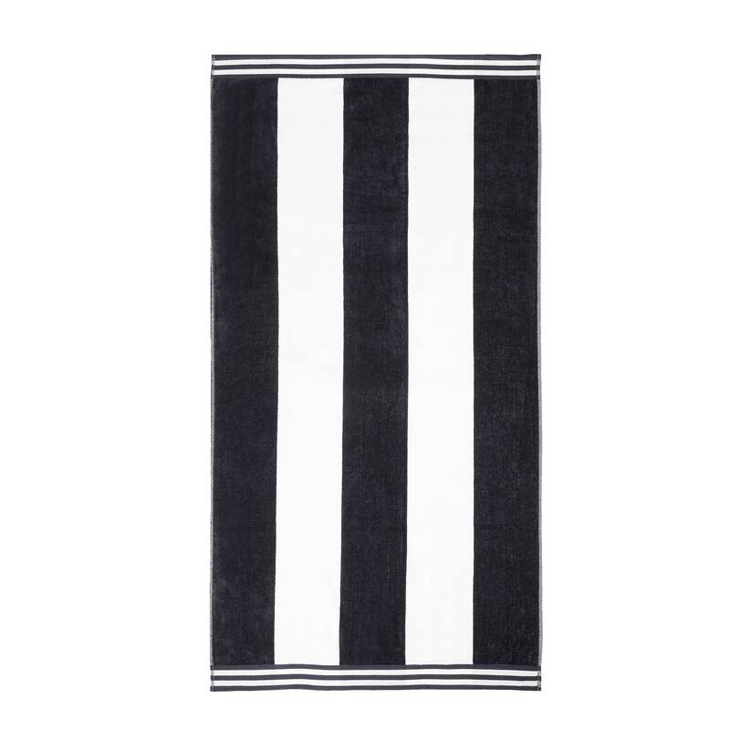Superior Cabana Stripe Oversized Cotton Beach Towel (Set of 2)