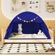 preview thumbnail 17 of 28, Gymax Twin Full Size Bed Tent w/2 Windows Flags for Boys & Girls Aged