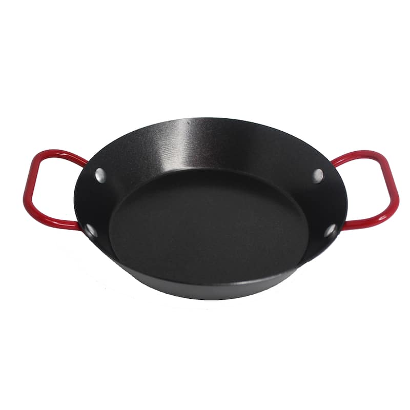 IMUSA Carbon Steel 6 in Paella Pan in Black with Red Handles - Black