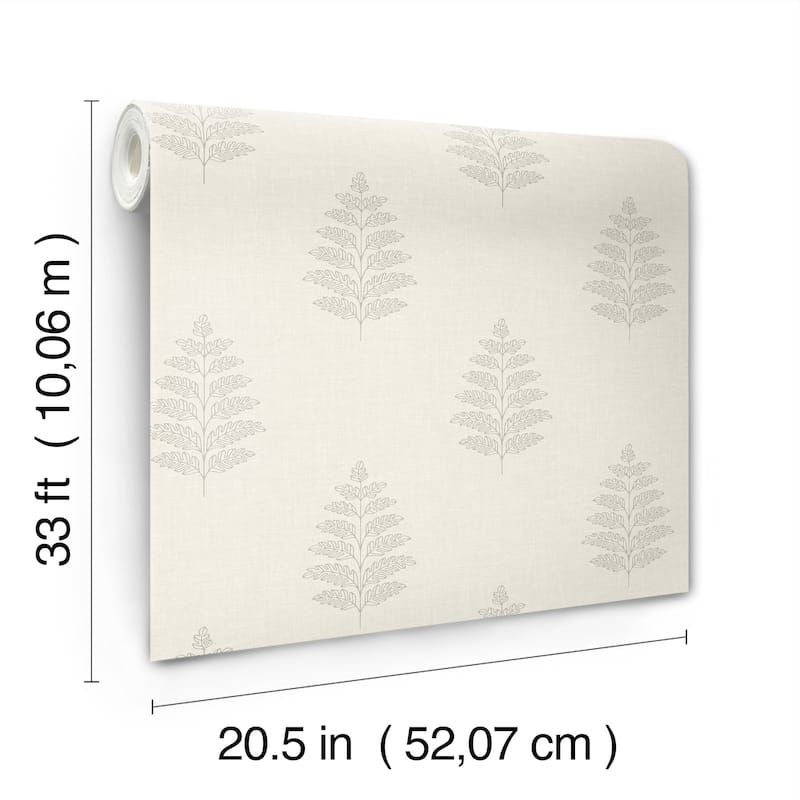 Chesapeake Frond Cream Leaf Wallpaper