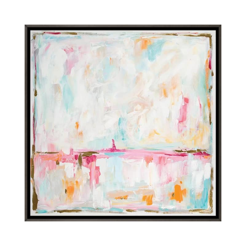 iCanvas "Cotton Candy Cloud" by L. Hewitt Framed - 37x37 - Charcoal