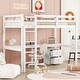 preview thumbnail 1 of 11, Twin Size Loft Bed with Under-bed Built-in Desk, Storage Cabinet, Drawers, Ladder and Full-length Guardrails for Kids, Teens White - Twin