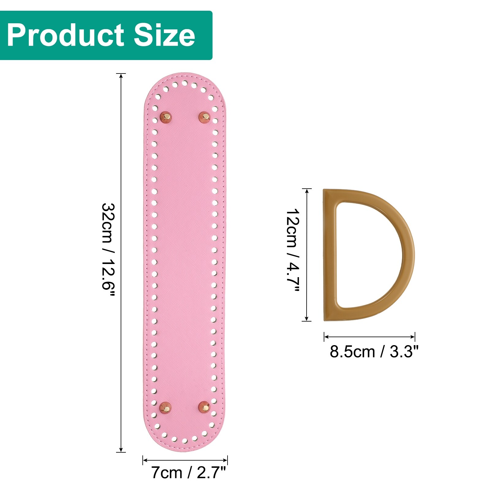 Bag Bases for Crochet, Bag Bottom Shaper with D-Shaped Handles, Crochet Base Purse Bottom for DIY Shoulder Bag Handbag Supplies