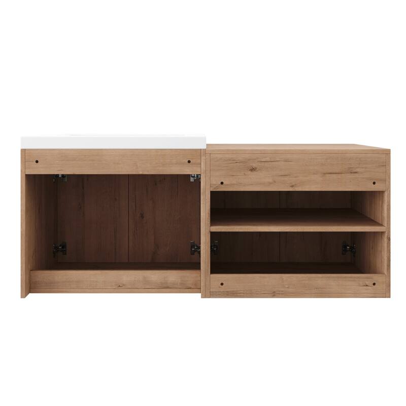 Beingnext 24"/36"/48"/60" Bathroom Vanity with Resin Sink, Floating Bathroom Vanity with Soft Close Doors