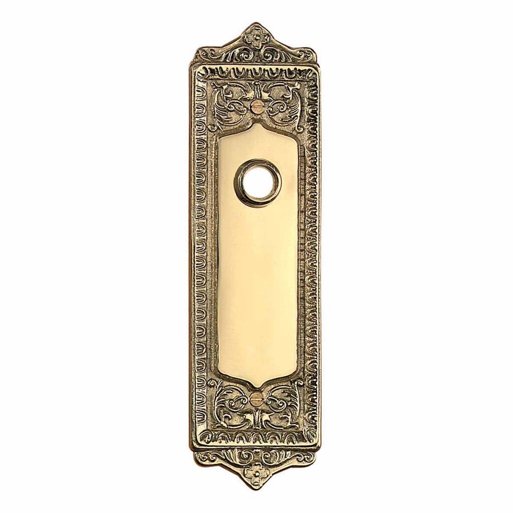 Bright Brass Doorplate Florentine Style 8.25in High Renovators Supply
