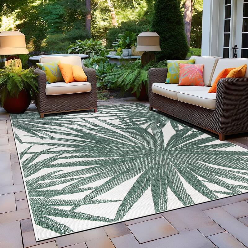World Rug Gallery Tropical Nature Inspired Indoor/Outdoor Area Rug